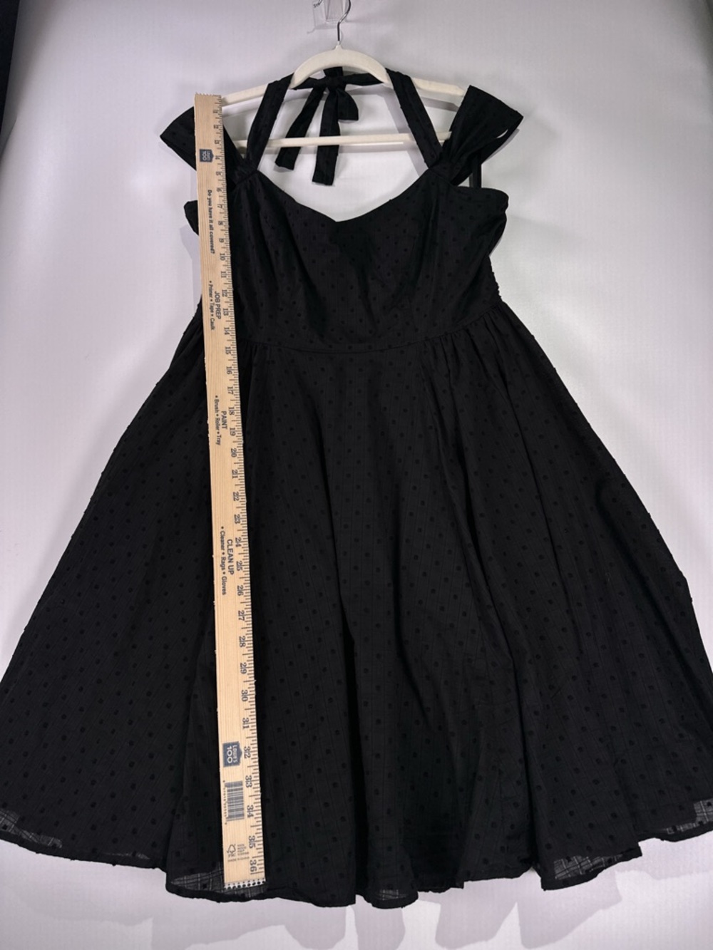 Hell Bunny Vixen Eveline Swing Dress Halter Cap Sleeve Swiss Dot Black XL - Picture 11 of 11